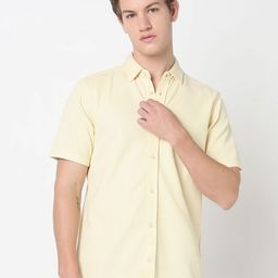 R&B Spread Collar Short Sleeves Cotton Shirt-image-55