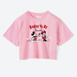 Wear Your Mind Girls Mickey Mouse Graphic Printed Round Neck Cotton T-shirt-picture-35