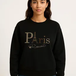 Mast & Harbour Women Typography Printed Round Neck Pullover Sweatshirt-picture-31