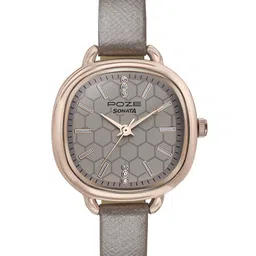 Sonata Women Poze Printed Dial Leather Straps Analogue Watch SP80092WL01-36