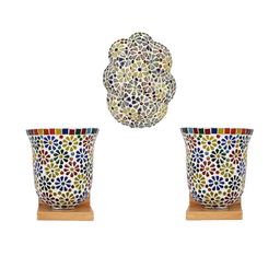 Somil Indore Mosaic Decorative Lamp Combo of Matching Wall Lamp & Blessing God Ganesh Wall Lamp, Multi Compatible with LED, Size: 14 X 14 X 22 Cm, Pack of 3.-image-21