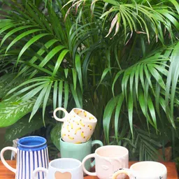 WEAVING HOMES White & Blue 6 Pieces Printed Ceramic Matte Mugs-picture-17
