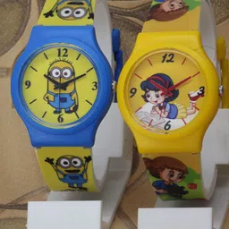 VIRAKTI Kids Brass Printed Dial & Straps Analogue Watch KID-01-12-COMBO-25