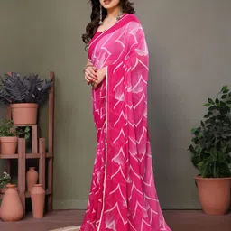 WINKLECART Pure Georgette Block Print Saree image 4