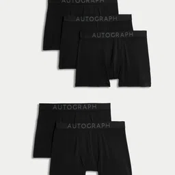 Marks & Spencer Pack Of 5 Mid Rise Breathable Trunks T145330ABLACK-BLACK-picture-1