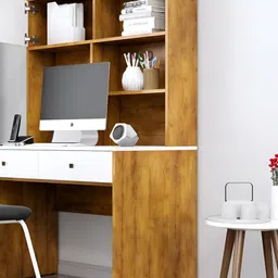 HEXA RED Brown Engineered Wood Study Table For Work From Home Students & Computer Table image 3