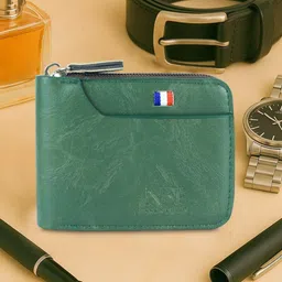 NFI essentials Unisex Leather Zip Around Wallet-image-11