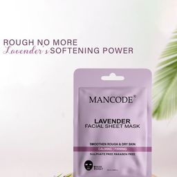 MANCODE Lavender Set Of 3 Facial Sheet Masks - 25ml Each image 3