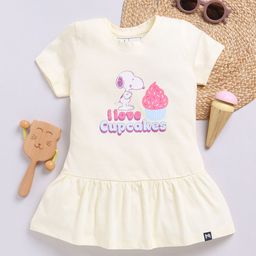 YK X Minute Mirth Girls Peanuts Printed Pure Cotton Drop-Waist Dress-image-17