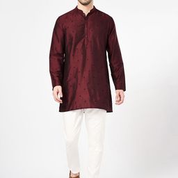 indus route by Pantaloons Ethnic Motifs Embroidered Mandarin Collar Straight Kurta-picture-46