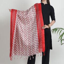LOOM LEGACY Ikkat Printed Dupatta image 5