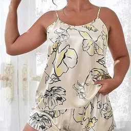 XPIOX Printed Shoulder Strap Neck Night Suit-image-97