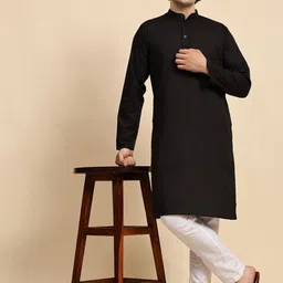 SKAVIJ Men Regular Pure Cotton Kurta with Pyjamas-image-85