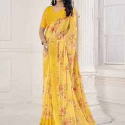 Panzora Floral Pure Chiffon Saree-image-44