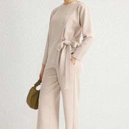 Trendyol Round Neck Sweatshirt And Trouser-image-24
