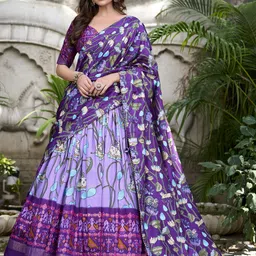 A TO Z CART Printed Ready to Wear Lehenga & Unstitched Blouse With Dupatta-picture-16