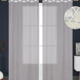 Aura Green 2 Pieces Self Design Door Curtains-image-86