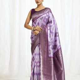 Mitera Geometric Printed Banarasi Saree-image-32