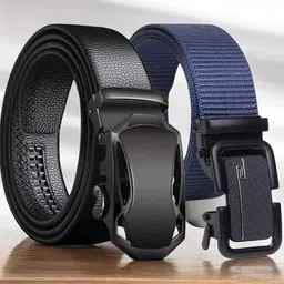 The Roadster Lifestyle Co Set Of 2 Textured Formal Belts-image-45