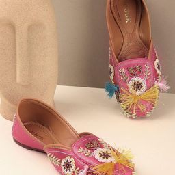 Anouk Women Ethnic Woven Design Mojais-11