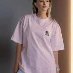 CORSICA Graphic Printed Round Neck Cotton Oversized T-shirt-image-87