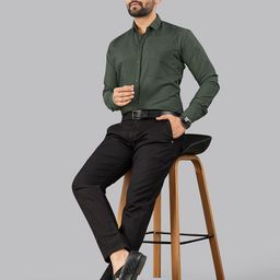 SURHI Men Comfort Slim Fit Solid Spread Collar Cotton Formal Shirt-image-41
