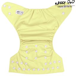 Kassy Pop Reusable Diaper Cover With Cotton Insert - Light Yellow image 5