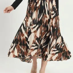 ZWERLON Women Abstract Printed A-Line Skirt-image-20