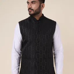 W & G Woven Design Nehru Jacket-45