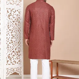 Jompers Men Embroidered Regular Sequinned Kurta with Pyjamas image 5