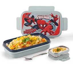 Myntra Elegant Homes Kids Grey & Red Printed Stainless Steel Lunch Box-image-19