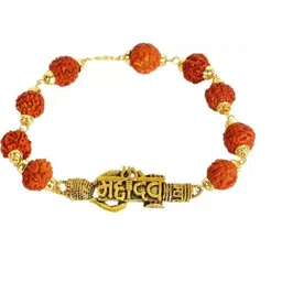 Divine souvenirs Unisex Rudraksha Beaded Link Bracelet-24
