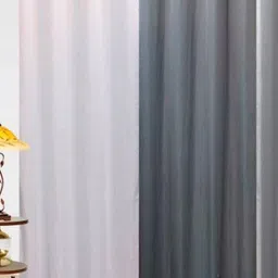 270 cm (9 ft) Polyester Semi Transparent Long Door Curtain (Pack Of 2) (Solid, Multicolor)-image-53