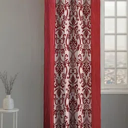 Lunar Days Maroon & White Floral Printed Door Curtain-picture-30