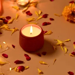 WEAVING HOMES Red Sandal Wood Scented Candle-4