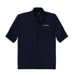 CAVIO Boys Comfort Spread Collar Solid Cotton Casual Shirt-image-55