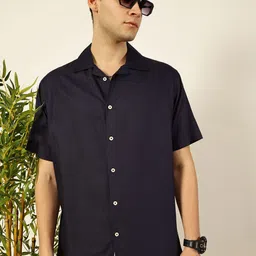 Thomas Scott Men Premium Cuban Collar Solid Oversized Casual Shirt-image-108