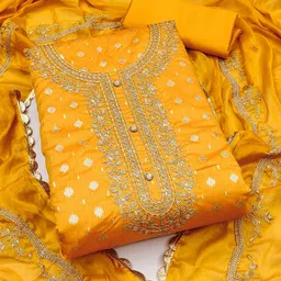 SAINOOR Woven Design Semi-Stitched Dress Material-image-19