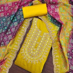 KALINI Embroidered Pure Silk Unstitched Dress Material-image-91