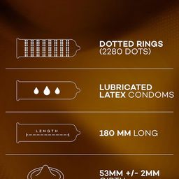 Manforce Men Set Of 5 Cocktail Dotted Condoms- 10 Pcs Each- Hazelnut & Chocolate Flavoured image 3