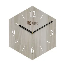12 fox Grey Geometric Wooden Analogue Wall Clock-image-69