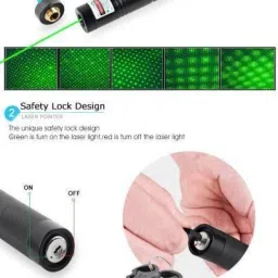 FStyler High Powered Rechargeable Green Laser Light Adjustable Laser Pointer 650nm with long Distance Range Black Pen with Safety Key and Rechargable Battery image 4
