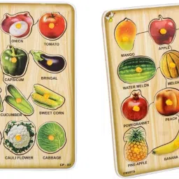 Fruit & Vegetable Wooden Puzzle Combo (2 Wooden Boards)-19
