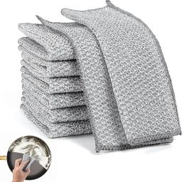 multifunctional non scratch wire dish cloth scratch wire dish cloth Wet and Dry Stainless Steel Cleaning Cloth-image-3