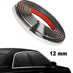 Side Chrome For Car Exterior Decorating and Styling Strips 12MM 3 Meter Car Beading Roll For Grill and Garnish Cover, Window, Door, Bumper, Trunk, Hood-8