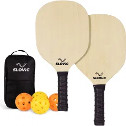 Pickleball Set with Wooden Paddles & 4 Balls (Indoor & Outdoor) Pickleball Paddle-12