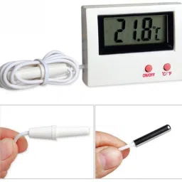 goodsbazaar HT-5 Mini Temperature Meter with External Sensor Probe Electronic Display Digital Fridge Thermometer Electronic Temperature Meter with External Sensor Probe Aquarium Thermometer Pin-Type Digital Moisture Measurer image 3