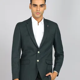 raymond Men Solid Single Breasted Formal Blazer-picture-0