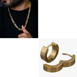 Stainless Steel Gold-plated Gold Jewel Set-image-124