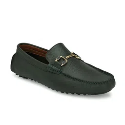 San Frissco Men Textured Leather Lightweight Horsebit Loafers-image-15
